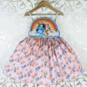 OhShana! Bluey Bingo Inspired Rainbow Boutique Dress Size 3T Oh Shana